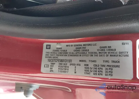 2011 Chevrolet Colorado Lt z USA, uszkodzony, nr VIN 1GCGTCFE5B8131181